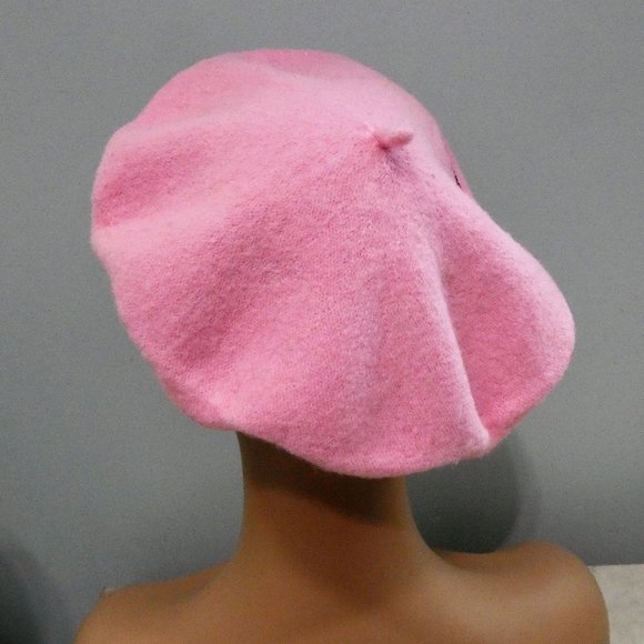 Stylish Fun Knit Beret Cap Hat Pink One Size Unisex main image 7